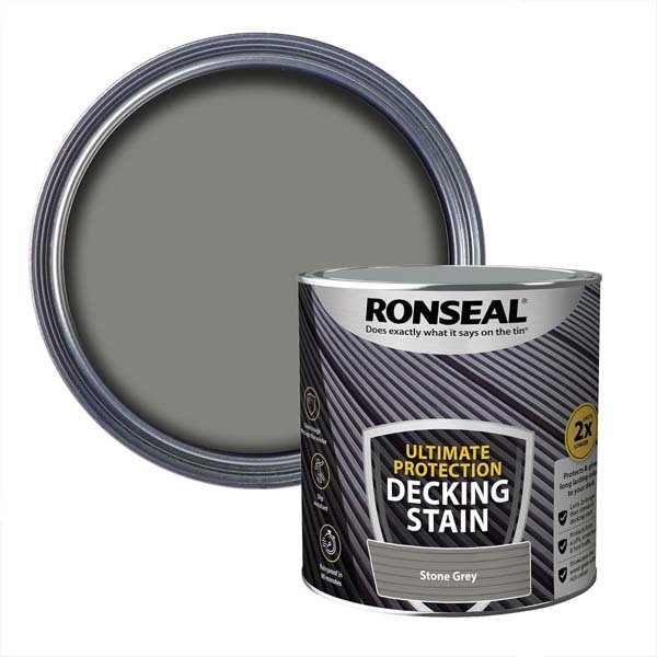 Ronseal Ultimate Protection Deck Stain Stone Grey 2.5L & Swatch