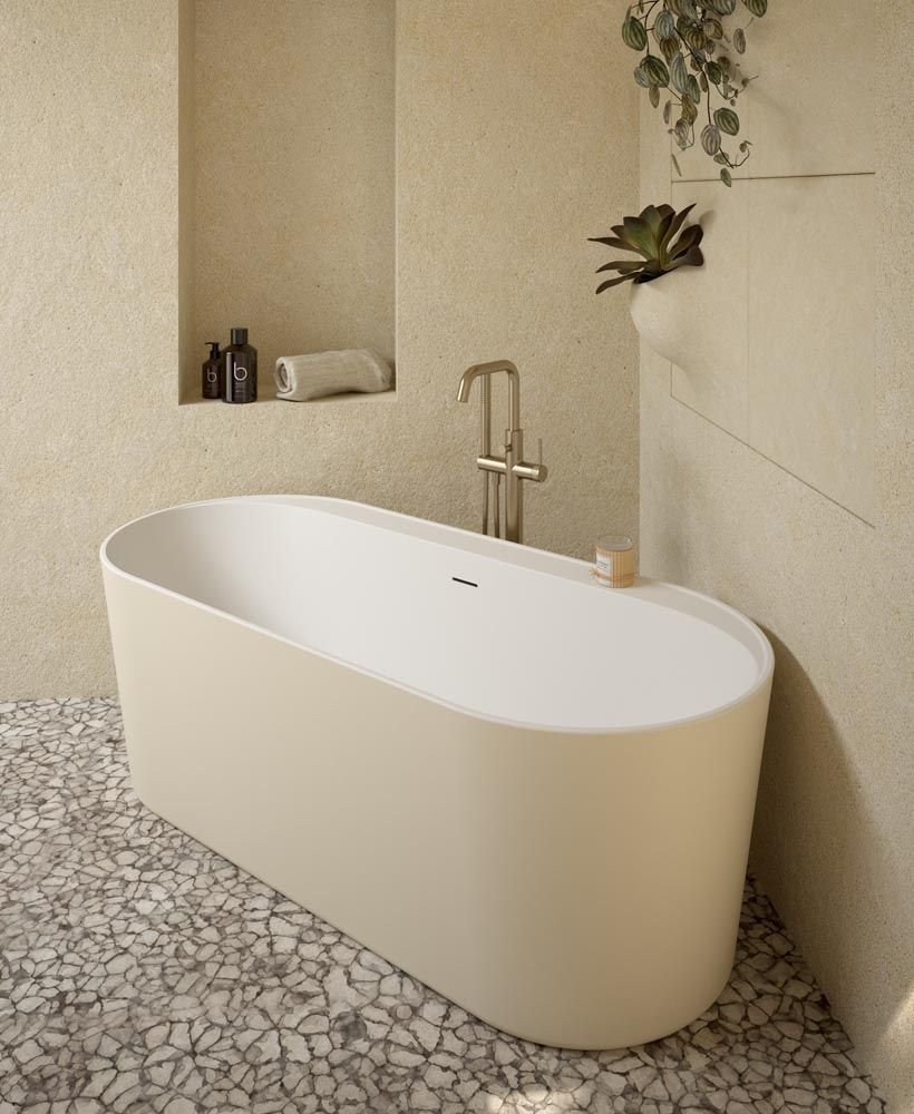 SAMOA FREESTANDING 1700X750MM BATH COLOURED INCLUDING WASTE & OVERFLOW