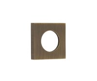 BUR150AB - 52X52mm AB Plain Square Outer Rose For Levers And T&R