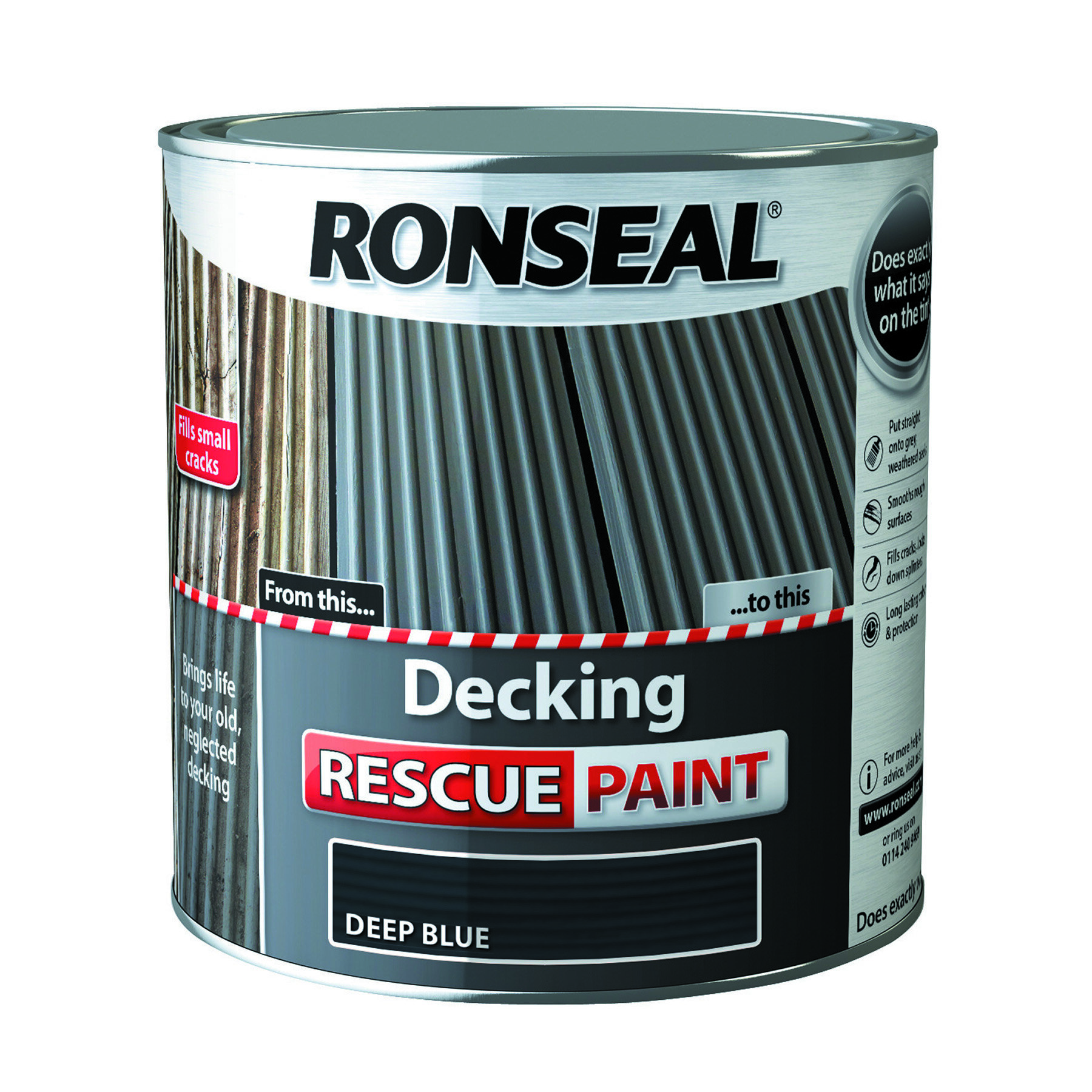 RONSEAL DECKING RESCUE PAINT DEEP BLUE 2.5 LTR