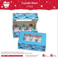 Baked with Love 6 Cupcake Box - 2 pack - Christmas Friends (12pk)
