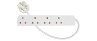 2.0m 4 Gang Extension LEAD White
