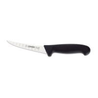 Giesser Boning Knife, Scalloped Edge, Stiff 15cm, Black