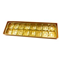 16 choc gold base gold vac tray and clear lid - 25pcs