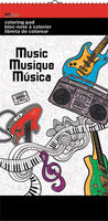 Colouring Pad Mini 6" X 12" Music. (Priced in singles, order in multiples of 3)