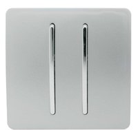 TRENDI 2 GANG 2 WAY SWITCH SILVER