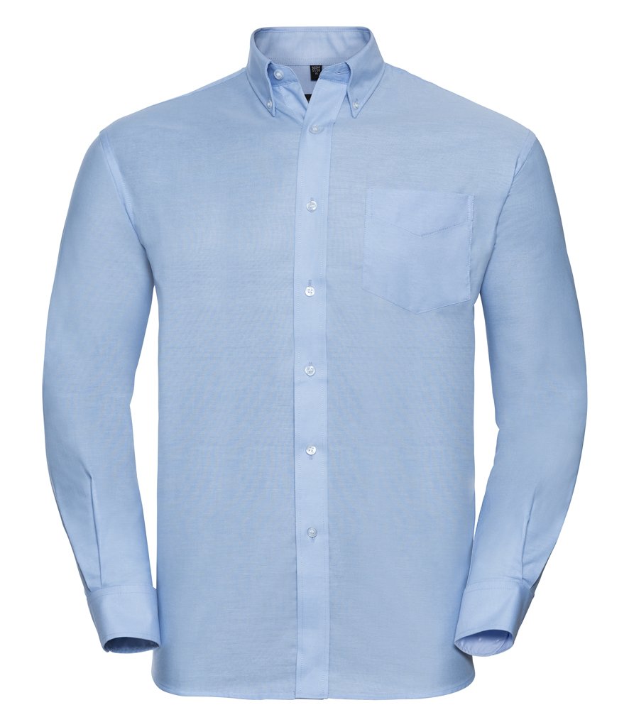 Russell Collection Men's Long Sleeve Easy Care Oxford Shirt