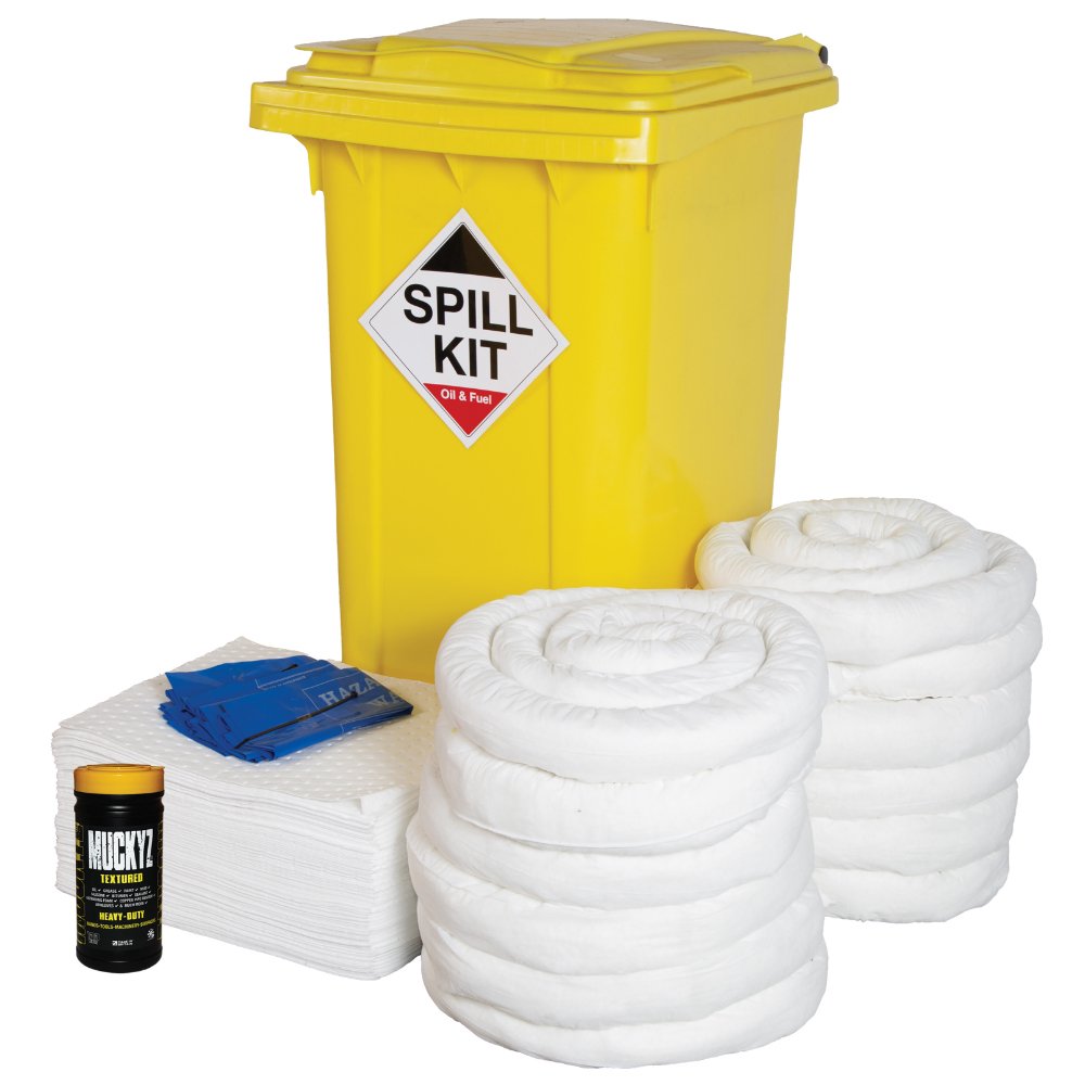 240 LITRE OIL & FUEL SPILL KIT WHEELIE BIN
