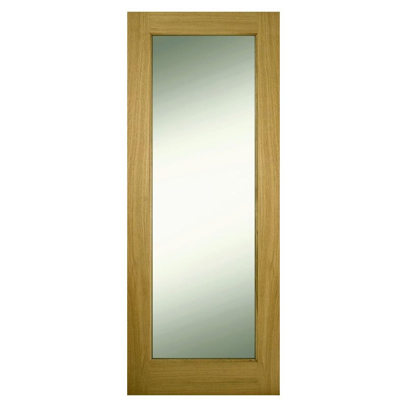 D118 44mm Contract Oak 1 Lite Frosted Varnished