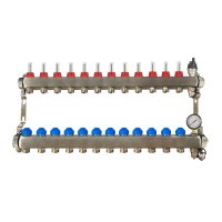 Tucker French 12 Port manifold With Pressure gauge and auto air vent ZL-117512