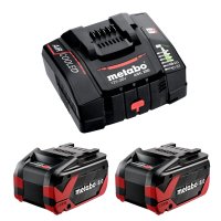 Metabo Tabless Battery Set 2 x 8.0Ah LI-HDX & ASC 290 Charger & MetaBOX case