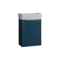 Tucker French Amersham 400mm Wall Mounted Single Door Cloakroom Basin Unit Matt Dark Blue