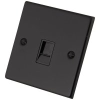 Black Metal 1 Gang CAT6 RJ45 Socket 6082-306