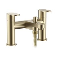 Tucker French Tulla Bath Shower Mixer + Kit (Two Taphole) Brushed Brass
