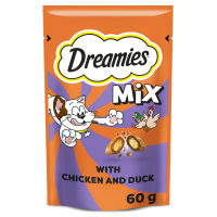 Dreamies Cat Treats Mix with Tasty Chicken and Delectable Duck 8x60gm DL00H