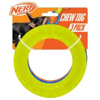 N021 Nerf Dog TPR EXO Chew Tug Translucent Spike Rings Green Blue and ...