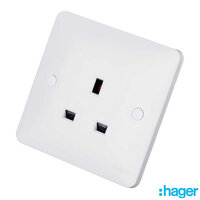 Hager Sollysta 13A Socket 1 Gang Unswitched WMS81