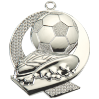 50mm Soccer Boot Medal Silver