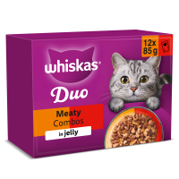 Whiskas Adult Cat Duo Meaty Combos in Jelly Pouches 4x12x85gm FD28H