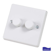 Varilight VARJQP252 2 Gang 2 Way Push On / Off Dimmer Switch 0 to 120W