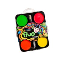 Toy Color Fluorescent Watercolour Tray (6 Tablets + 1 Brush)