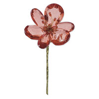 Large Crystal Daisy Red/Gold Dia.40mm - Pack of 6