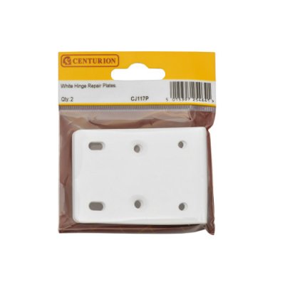 Centurion 75 x 10 x 55mm White Hinge Repair Plate (Pack of 2)