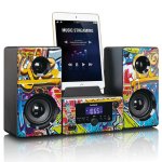 Lenco Micro set with FM Radio, Bluetooth, USB and Aux Ingang - Graffiti