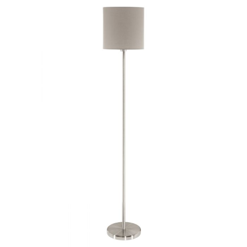 Pasteri Floor Lamp - Satin Nickel / Taupe