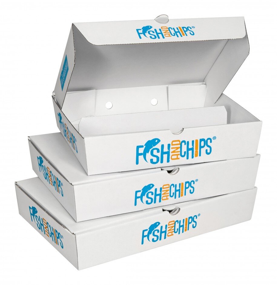Box Fish & Chips Cardboard Large (100x12)" Redstar Foodservice Ltd