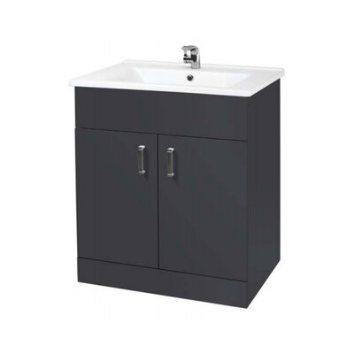 Troya 550mm Floor Standing Unit Anthracite & Basin