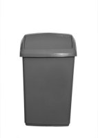 WHITEFURZE SWING TOP BIN SILVER / WHITE 45 LTR