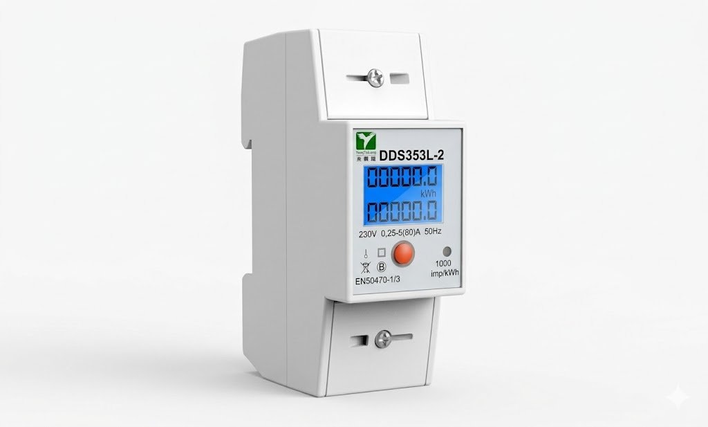 YTL 80A 2 Mod Din Rial kWh Meter Import / Export DDS353L-2