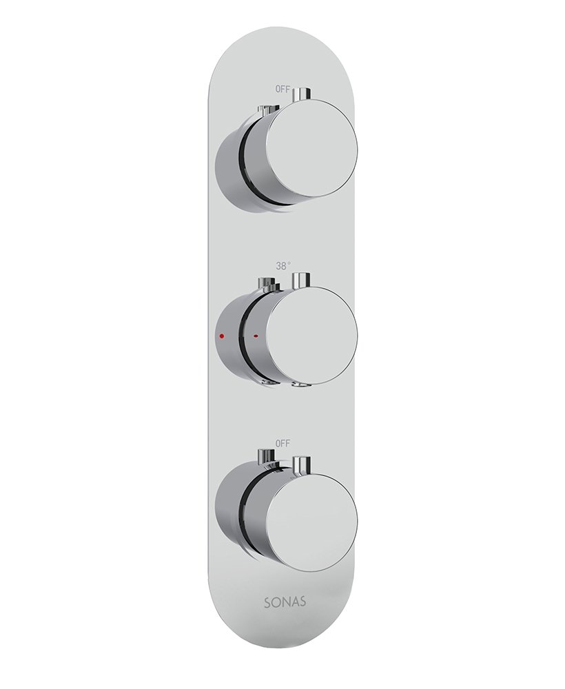 QUANTUM ROUND TRIPLE SHOWER VALVE TRIPLE OUTLET VALVE