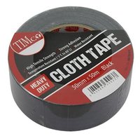 Timco Cloth Duct Tape Heavy Duty Black 50mm x 50 Metre