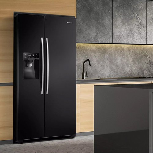 Hisense American Style Plumbed Side by Side Fridge Freezer - Black | RS694N4IBE 3
