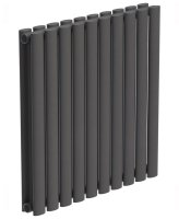 AMURA ELLIPTICAL TUBE HORIZONTAL DESIGNER RADIATOR  600 X 600 DOUBLE PANEL ANTHRACITE