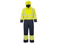 PORTWEST S485 Waterproof Hi-Vis Lined Winter Coverall Yellow/Navy
