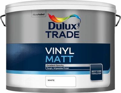 Dulux Trade Vinyl Matt White 10L Paint 5091649
