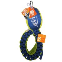 Nerf Dog Nylon Squeak Vortex Chain Tug 25in Blue/Green 1x3