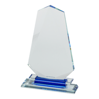 22cm Pointed Crystal Plaque with Blue (Satin Box)