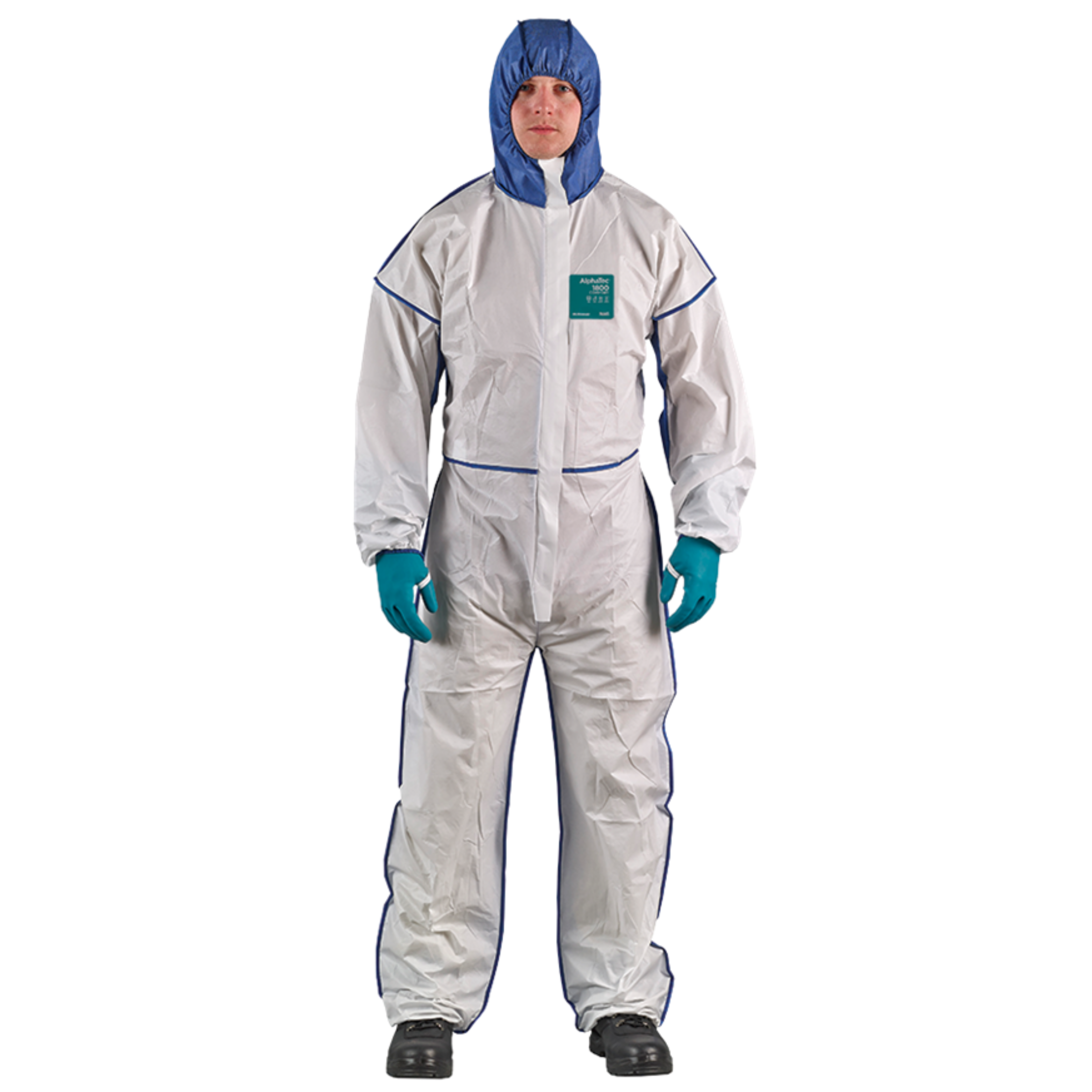 Microgard 1800 Coverall, White/Navy, SMS Back