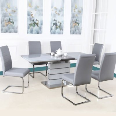 Chantelle 140-180 Extending Dining Set (6 Chairs)