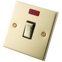 Polished Brass 20A Double Pole Sw c/w Neon 6052-051
