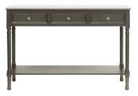 Olive Brown 3 Drawers 1 Shelf Console Table with Hermes Marble 120x33x75cm