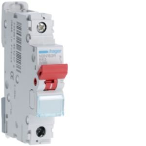 Hager 63A S/P B Curve 10kA MCB NBN163R