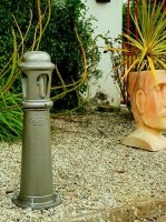 Harte Lighting - Decorative bollard light with frosted lens 0.7m Pearl Grey | LV2601.0049