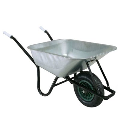 Galvanised Wheelbarrow White Handle - 100L