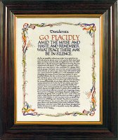Framed Picture/10 inch x 8 inch Print/Desiderata   (83141)