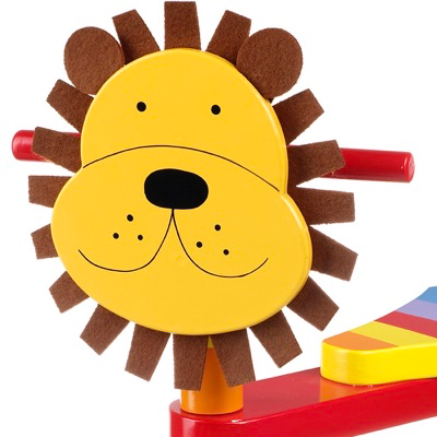 wooden Lion Trike - close-up image